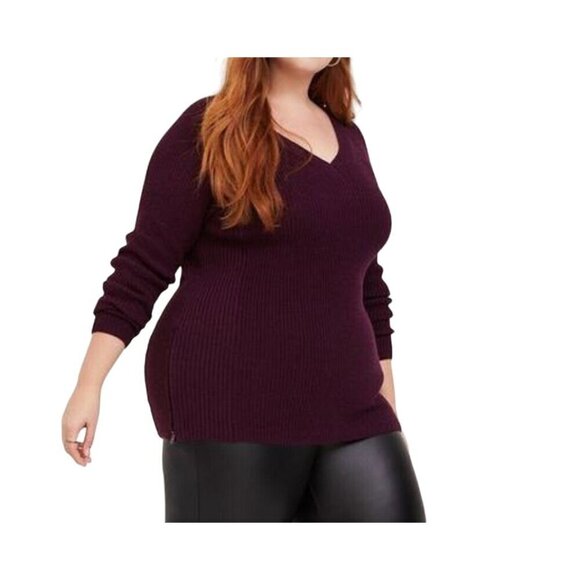 Torrid Sweater Women 3X Maroon Pullover Neutral Festive Western Boho Retro Goth - Picture 1 of 12